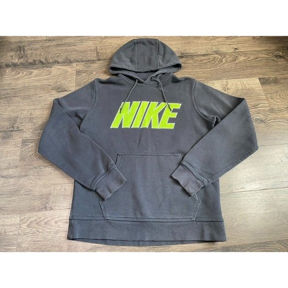 Mens Nike grey green long‎ sleeve hoodie size M - Picture 1 of 8